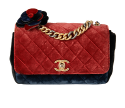 Private Affair Camellia Flap, Velvet, Red/Black, 24551997 (2017/18), B, 2*